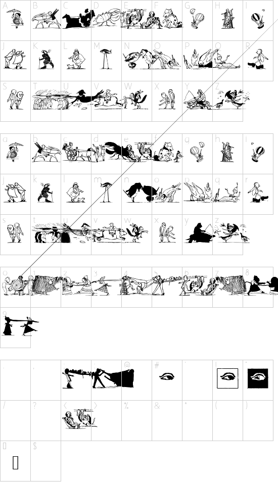 SurrealisM font character map