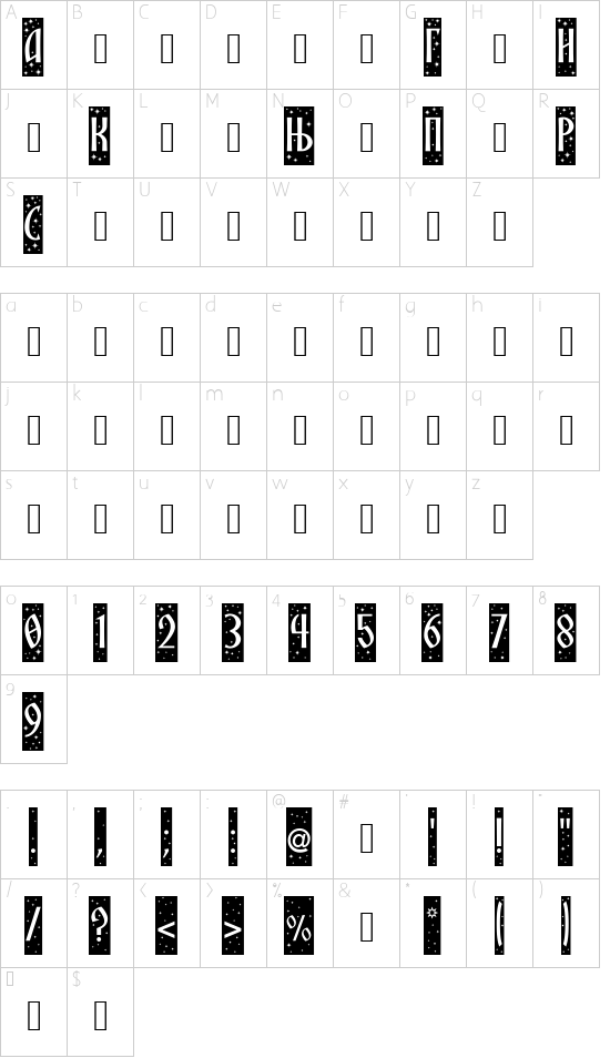 SRPSKA_KNIGA_10 font character map