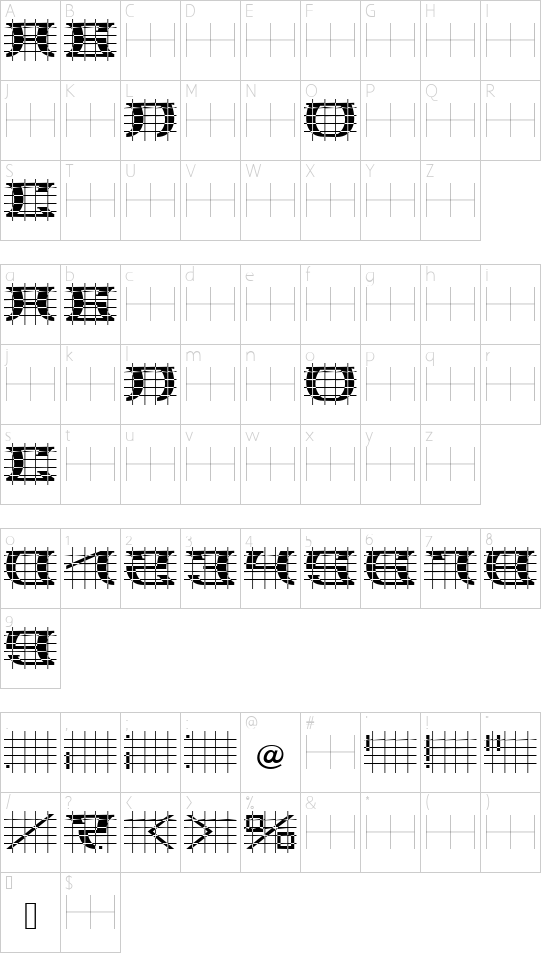SLOBA_17 font character map