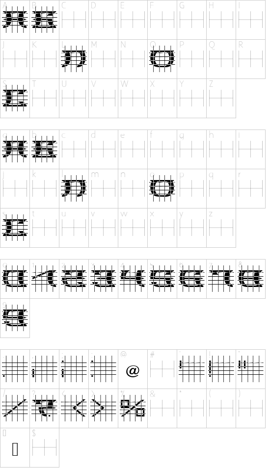 SLOBA_19 font character map