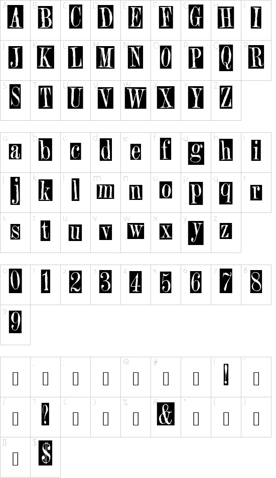 2Peas Gift font character map