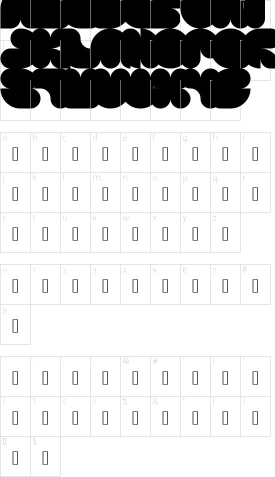 FunOne Regular font character map