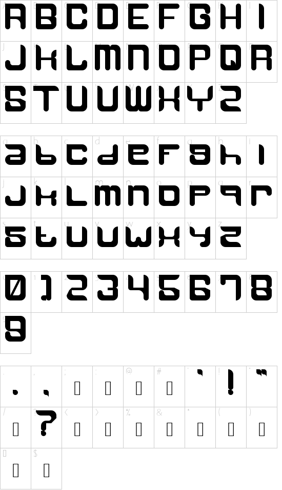 HoghSauerland Sandwich Regular font character map