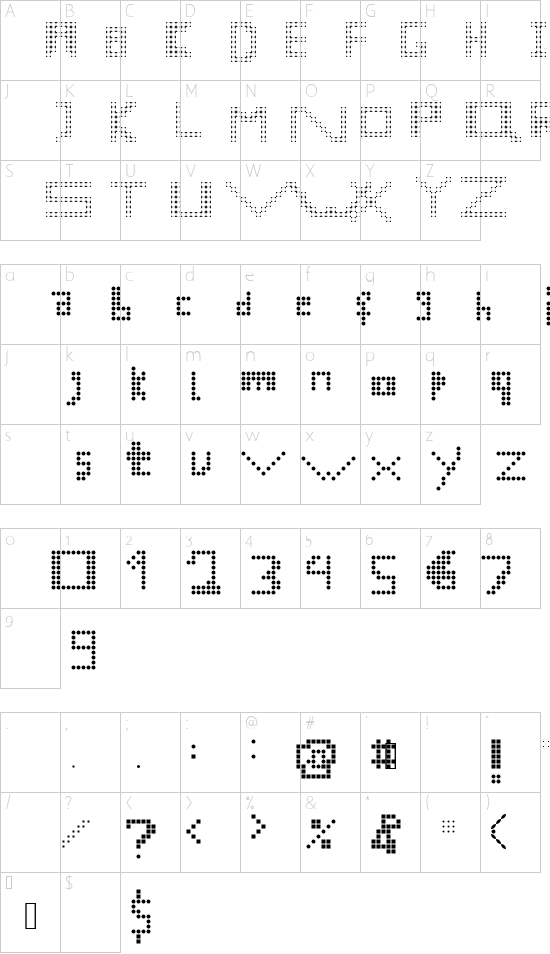 Beat Me Now Regular font character map
