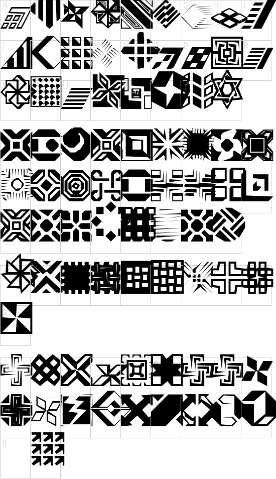 CarrDings font character map