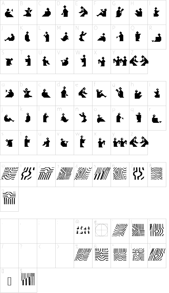 TangramBam font character map