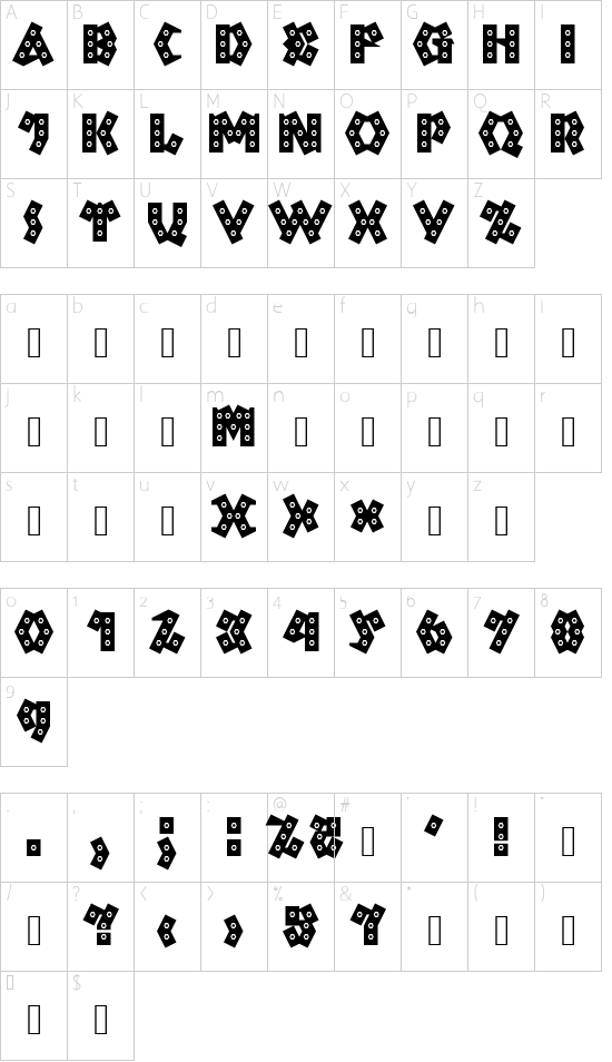 fs Rivet Regular font character map
