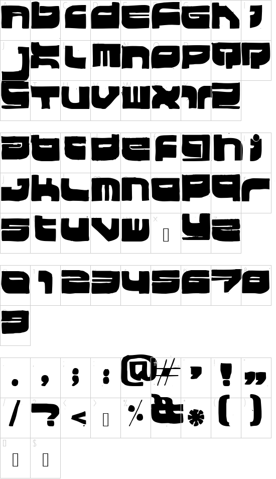 Hki Metrok font character map