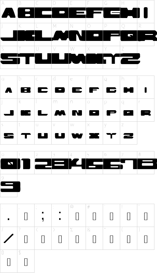 Dr. Who font character map