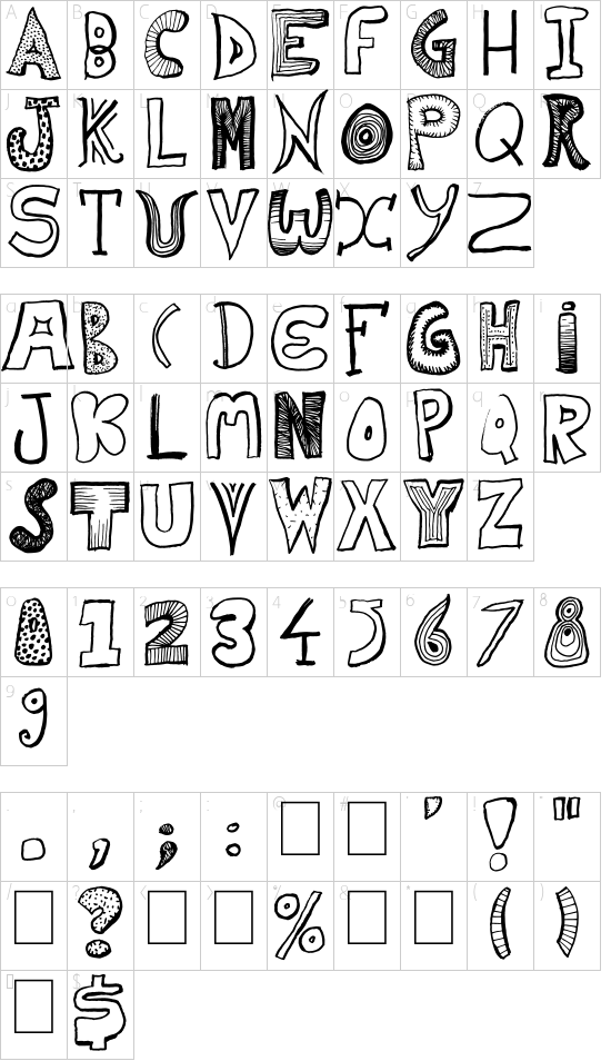 Home Mad Popsters font character map