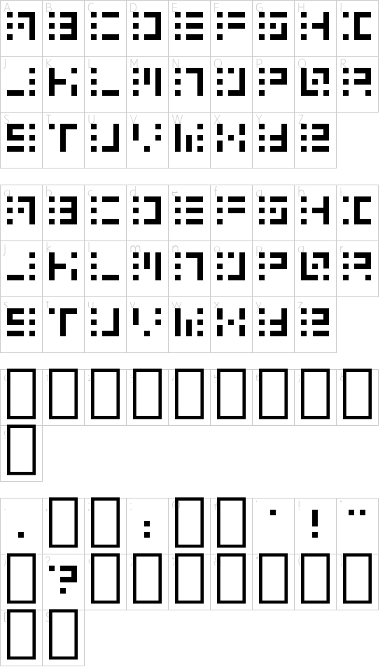 Speakerbox font character map