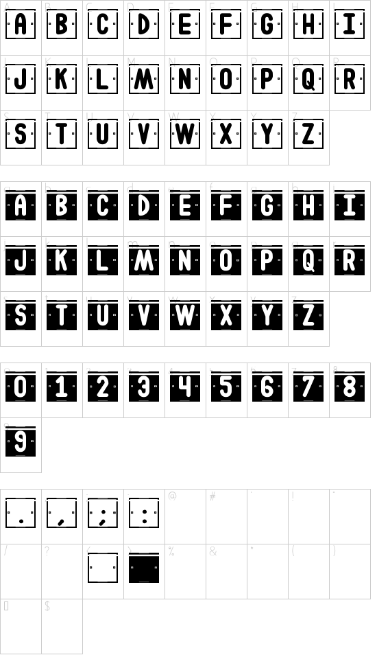 DoUbLe CoLoR St font character map
