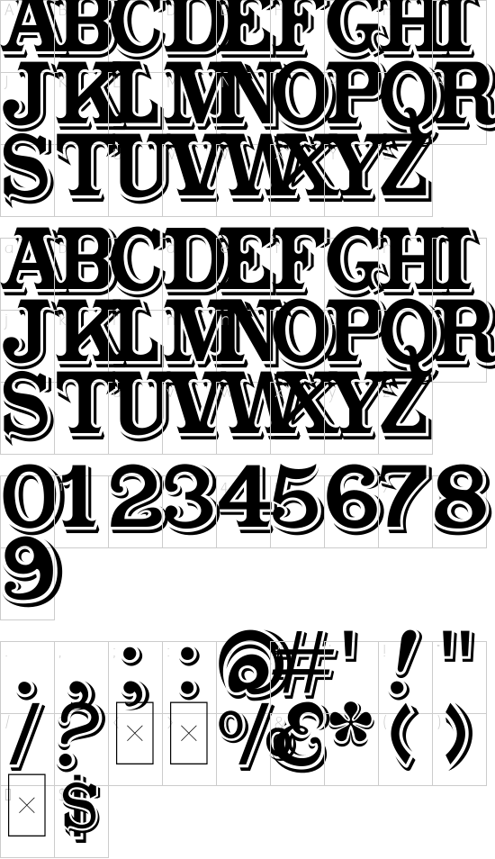 Cabbagetown font character map