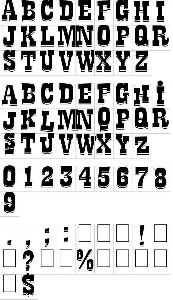La Tequila Out font character map