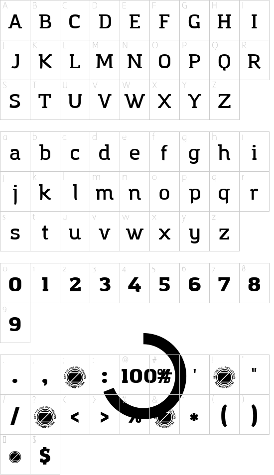 Amazing Infographic@ font character map