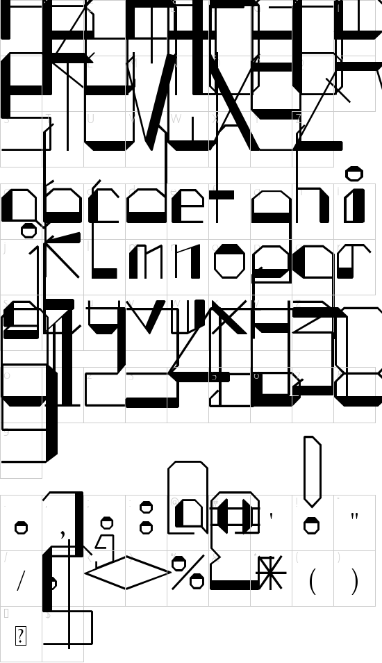 SwitChed font character map