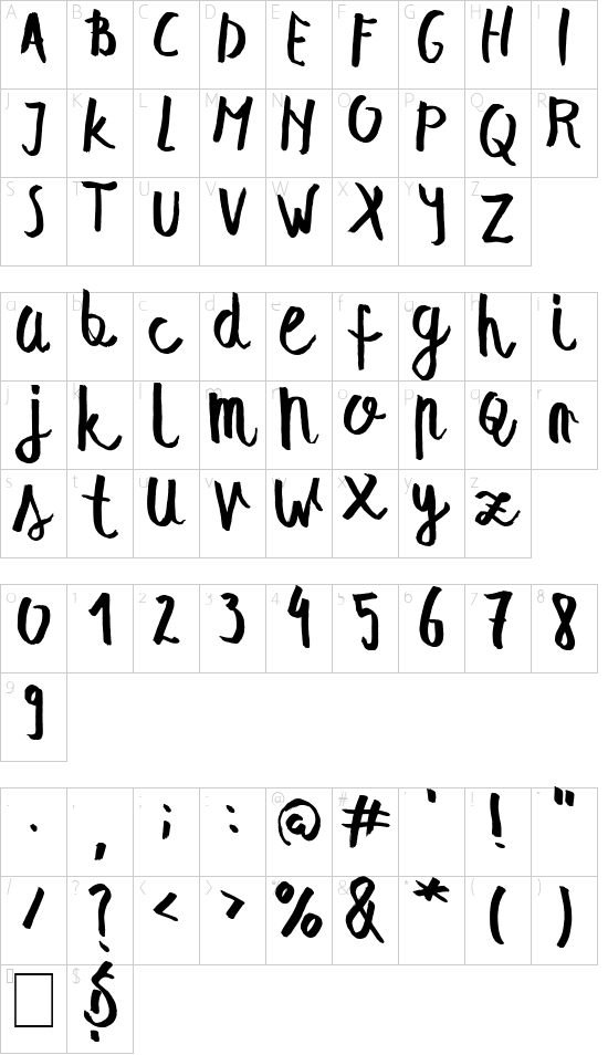 summer soul script font character map