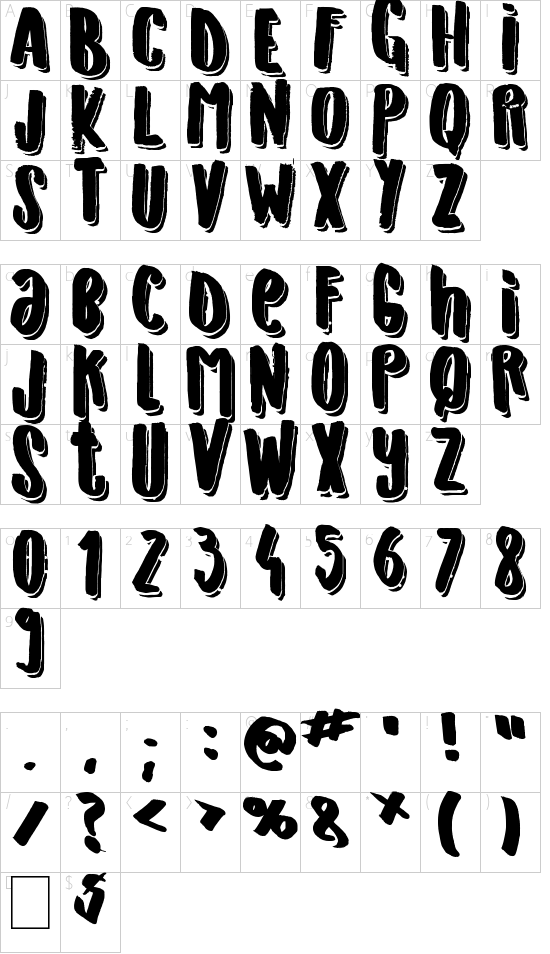 Originals is Out font character map