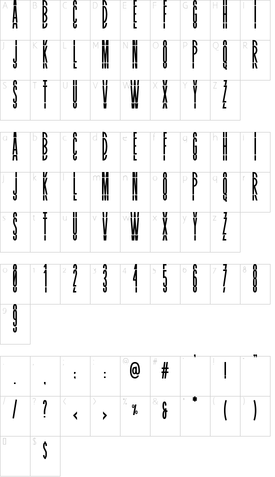 BLASTIMO SANS font character map