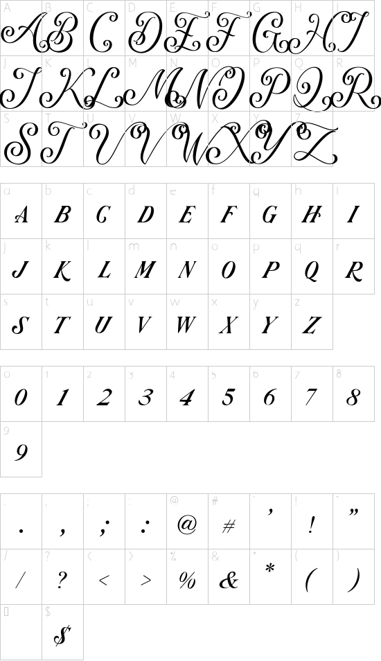 Arastin Pro  FREE DEMO Regular font character map