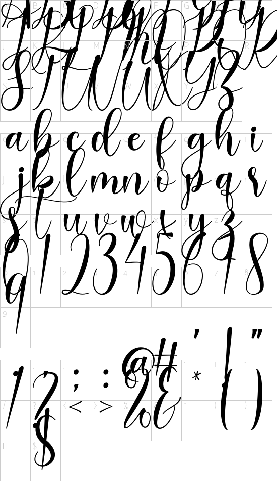 Carlista font character map