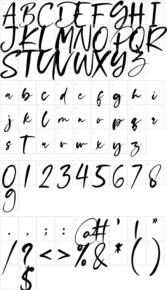 olive font character map