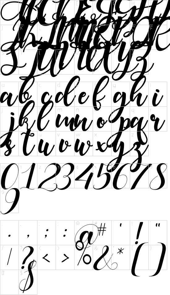 star goods font character map