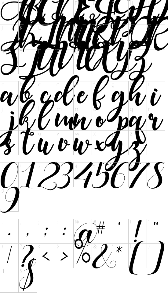 star goods font character map