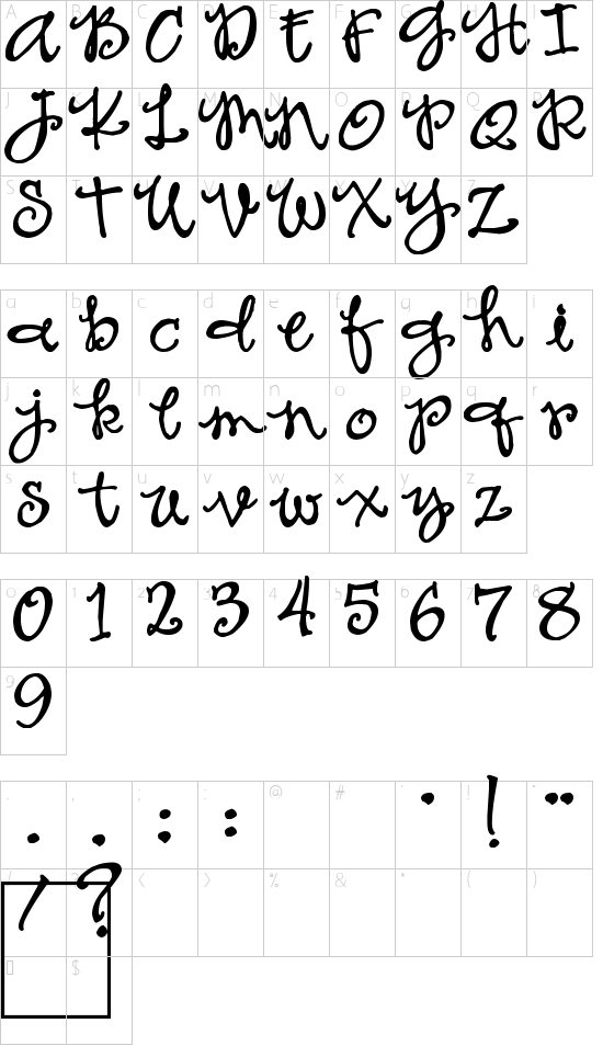 Ms to try a bon? font character map