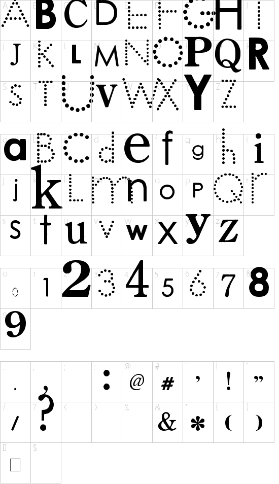 PAss the CheX font character map
