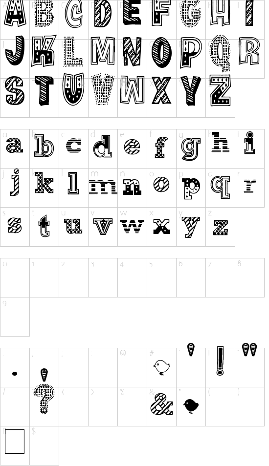 You Wish You Were a Shirley font character map