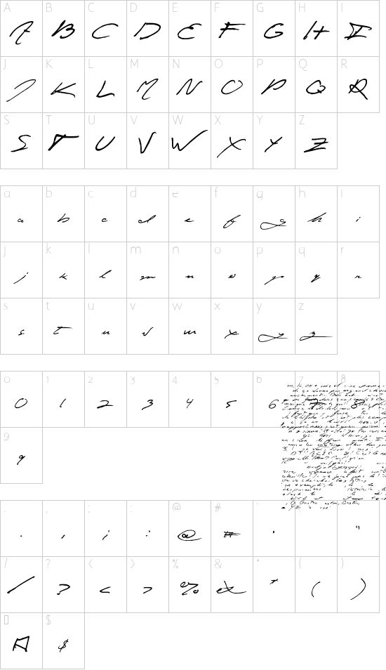 jey font character map