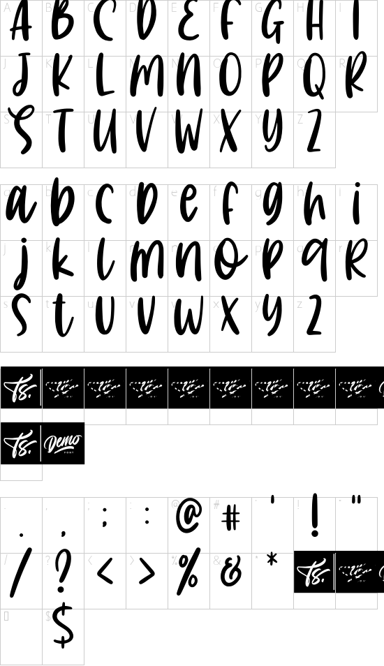Jupiter Love font character map